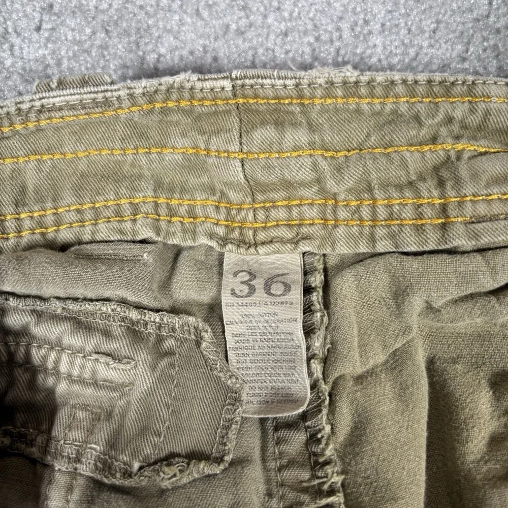Vintage American Eagle Cargo Shorts Mens 36 Green Canvas Baggy Heavy Skater Y2K
